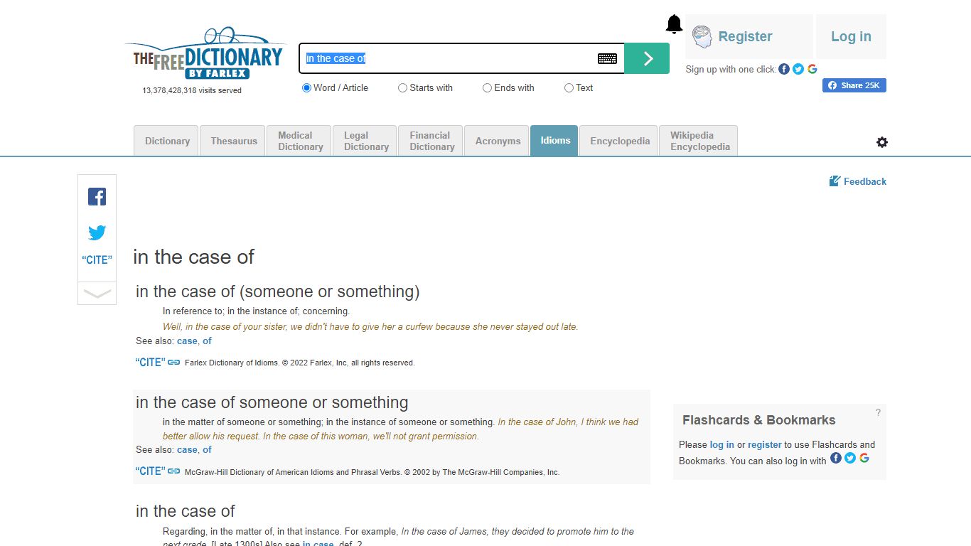 In the case of - Idioms by The Free Dictionary